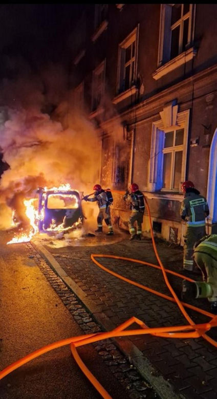 Pożar auta w Krakowie
