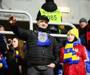 Arka Gdynia - Lechia Gdańsk: Zdjęcia kibiców z derbów Trójmiasta w ramach 23. kolejki PKO BP Ekstraklasy