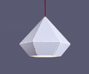Lampa nad stół w kształcie diamentu