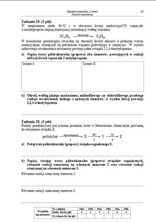 chemia 2013 poziom rozszerzony