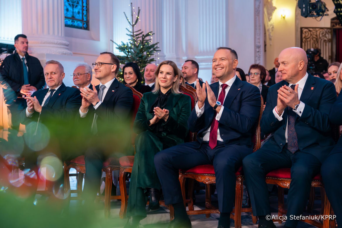 Karol i Marta Nawroccy na kolędowaniu