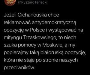 Swiatłana Cichanouska niech szuka pomocy w Rosji