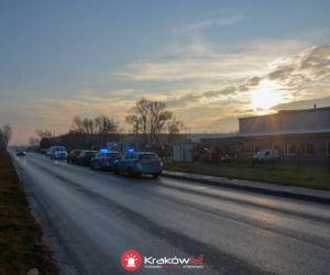 Pożar nad Drwiną w Krakowie