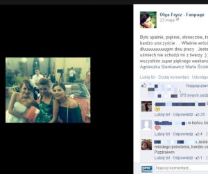 Olga Frycz Facebook. Ślub Pawła i Ali z M jak miłość