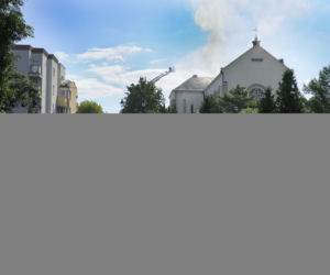 Pożar kościoła pod wezwaniem Chrystusa Króla na Targówku w Warszawie