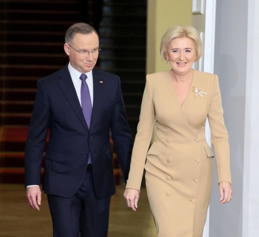 Agata Duda w wiosennych pastelach
