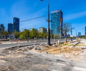 Budowa przejścia dla pieszych przez ul. Marszałkowską w Warszawie na wysokości ul. Sienkiewicza