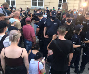 Protest na Krakowskim Przedmieściu