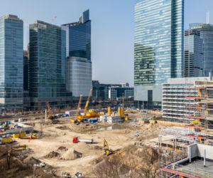 Budowa wieżowca AFI Tower w kompleksie Towarowa22