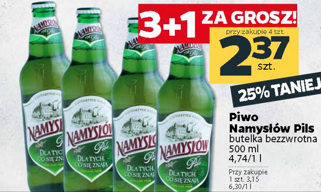 piwo Namysłów 3+1 za grosz