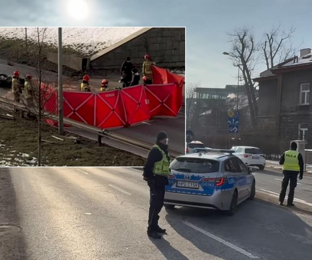 Kraków. Śmiertelny wypadek motocyklisty. 25-latek jechał bez kasku? [ZDJĘCIA].