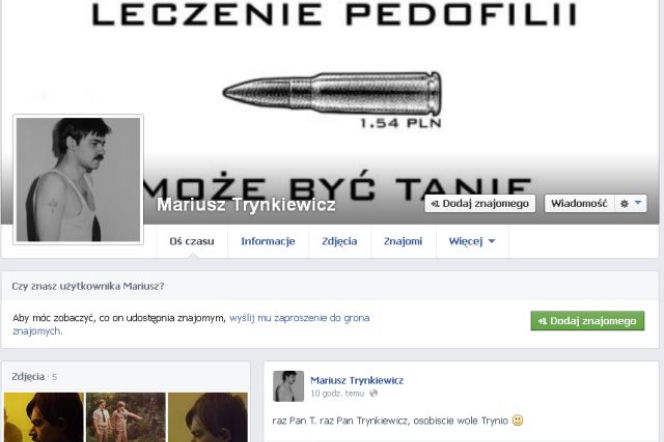 Mariusz Trynkiewicz na Facebooku - nie może doczekać się wyjścia na wolność!