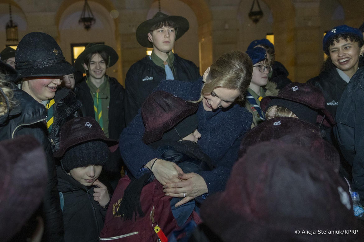 Marta Nawrocka uroczystym spotkaniu z harcerzami