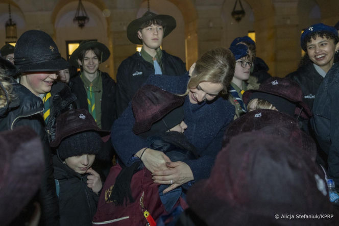 Marta Nawrocka uroczystym spotkaniu z harcerzami