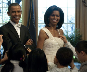 Michelle i Barack Obama z wosku
