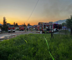 Pożar hali magazynowej w Mszanie Dolnej