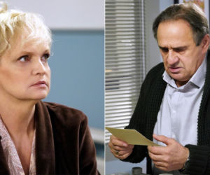 Barwy szczęścia, odc. 2630: Małgorzata (Adrianna Biedrzyńska), Jerzy (Bronisław Wrocławski) 