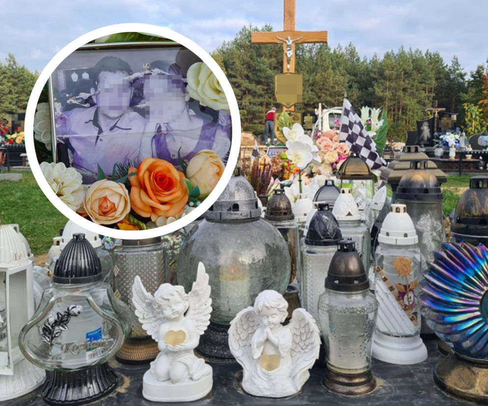 Grób rodziców z Przędzela, których zabił pijany kierowca zdobią białe aniołki [ZDJĘCIA]