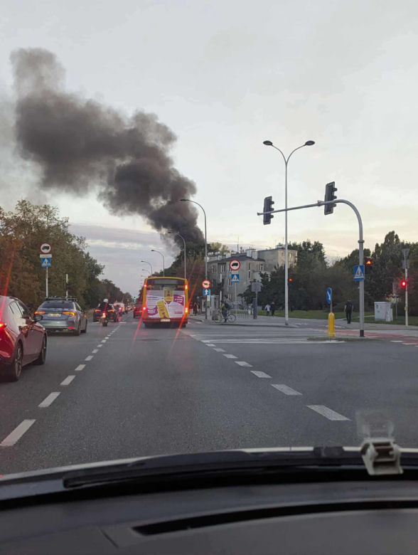 Pożar pustostanu w Warszawie (23.09.2025)