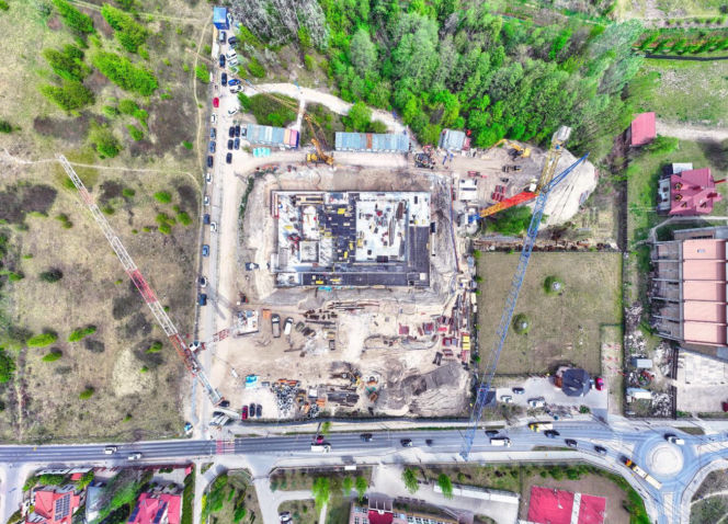 Plac budowy z lotu ptaka