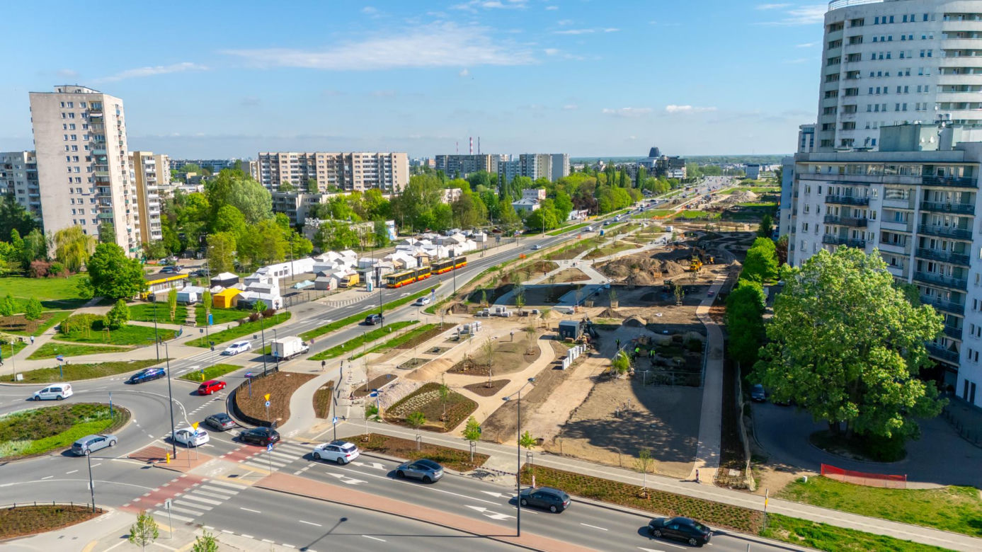 Park nad Południową Obwodnicą Warszawy na Ursynowie