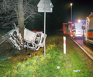 Opel zawinął się na drzewie