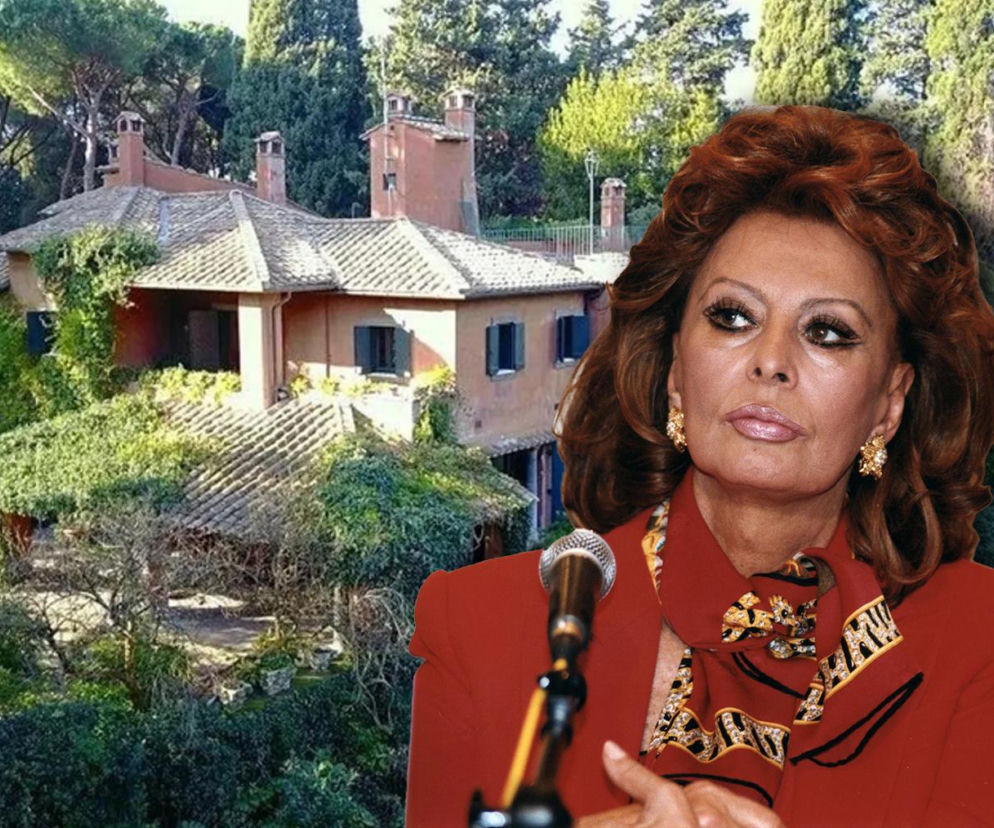 Aktorka Sophia Loren na tle rzymskiej willi przy Via Appia Antica. O sprzedaży posiadłości przeczytasz na Eska.
