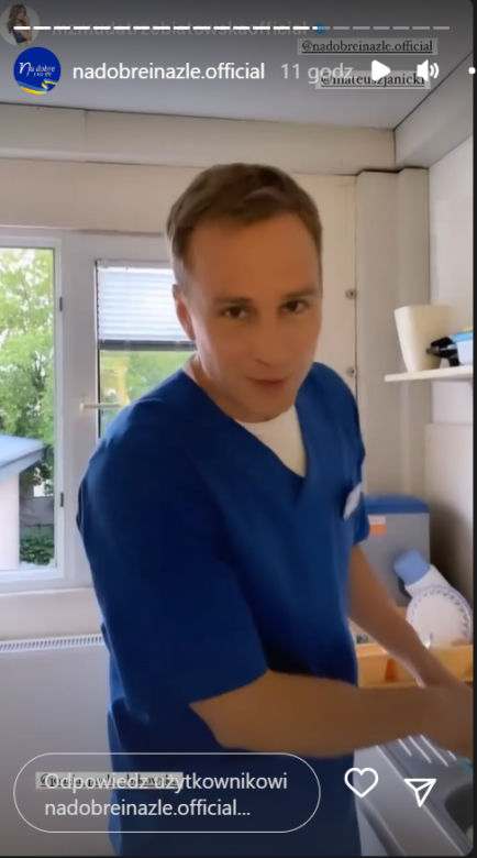 Na dobre i na złe. Michał Wilczewski (Mateusz Janicki) na planie