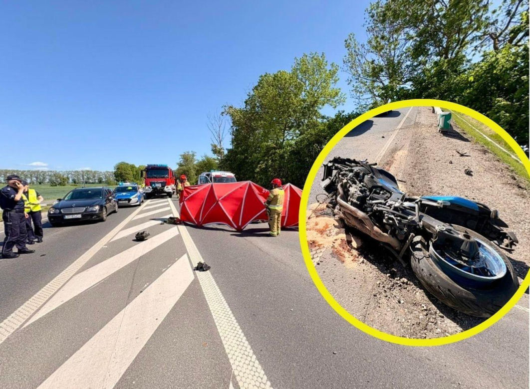 Na trasie między Malborkiem a Swarożynem doszło do zderzenia motocykla i trzech samochodów osobowych