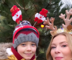 Barwy szczęścia na planie. Mateuszek (Filip Kowalewicz), Dominika (Karolina Chapko)