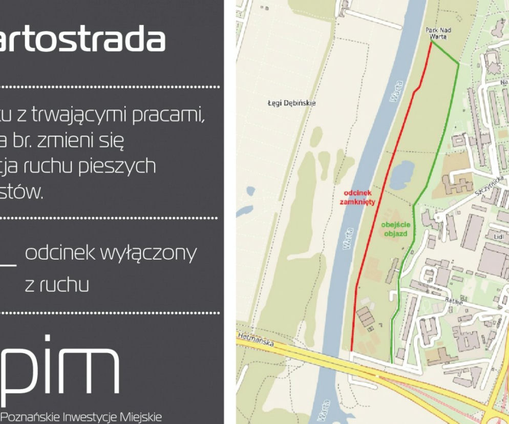 Zmiany na odcinku Wartostrady 