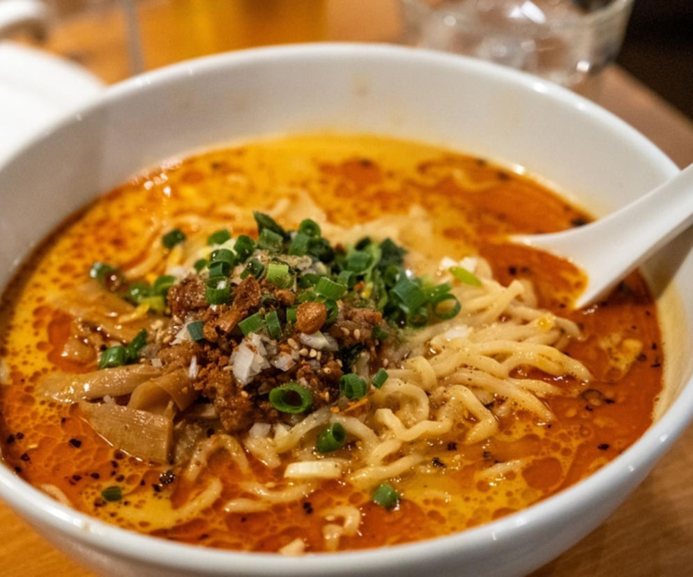 Kremowy ramen z miso i orzechami ziemnymi. Domowy przepis