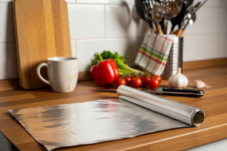 Połóż folię aluminiową pod deskę do krojenia. Rozwiążesz irytujący problem