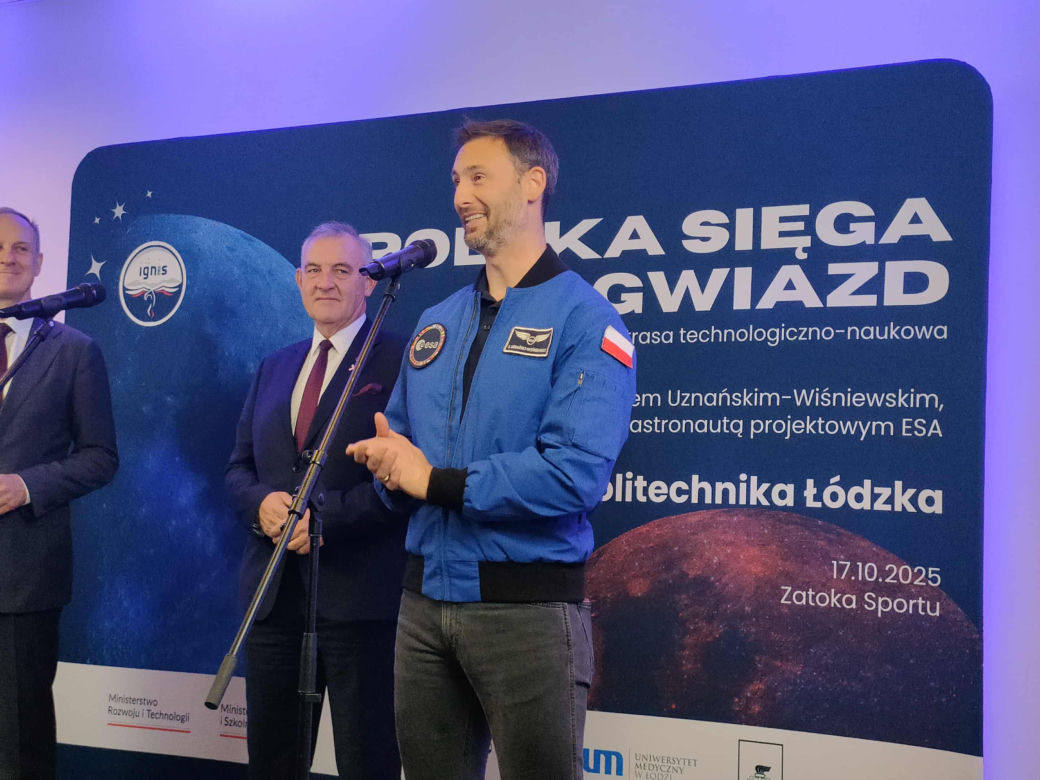 Sławosz Uznański-Wiśniewski odwiedził Politechnikę Łódzką