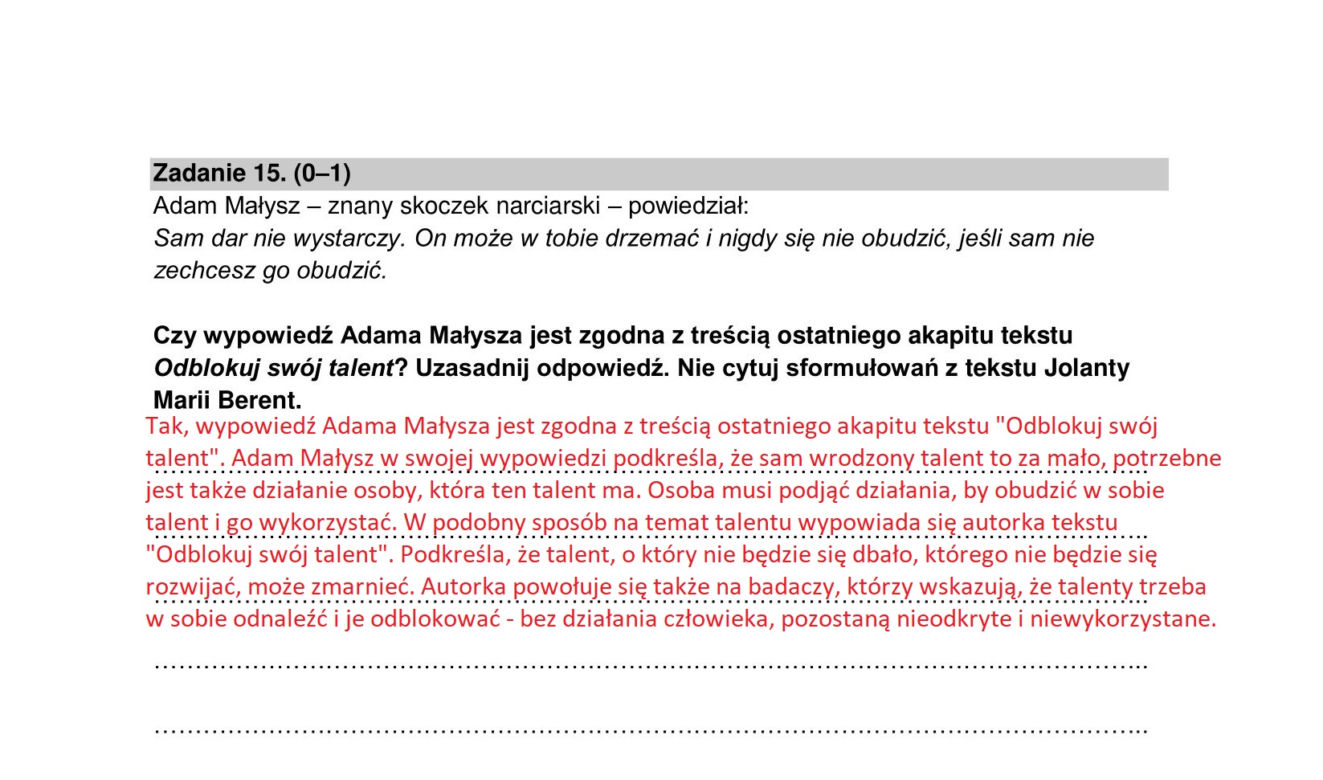 Uwaga! Są to sugerowane odpowiedzi naszego eksperta, które mogą być błędne!