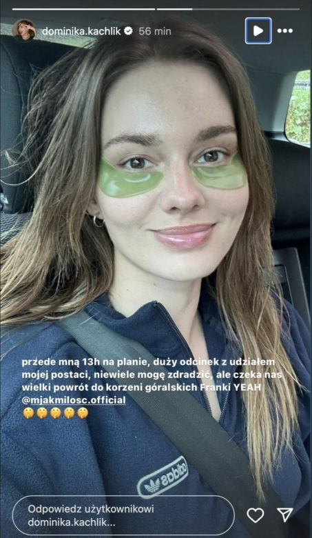 Instagram. Dominika Kachlik (Franka z M jak miłość)