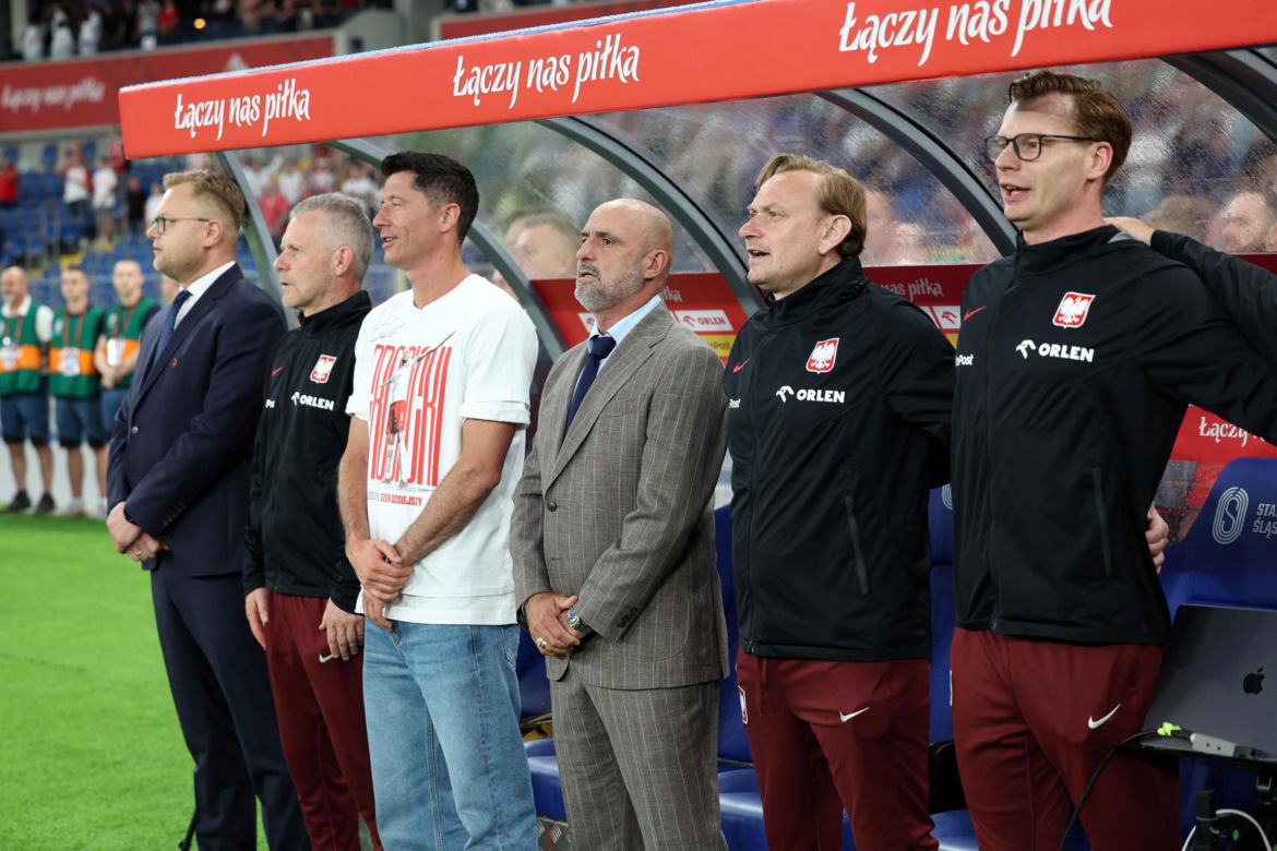 Robert Lewandowski na meczu Polska - Mołdawia
