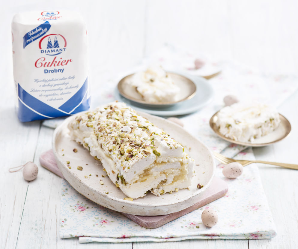 Rolada bezowa z lemon curd