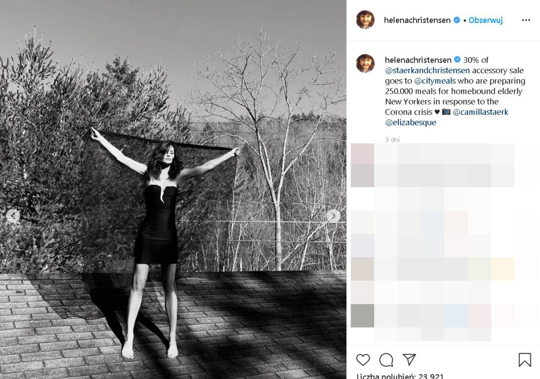 Helena Christensen młodnieje na kwarantannie