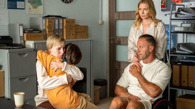 Barwy szczęścia odc. 3276. Sonia (Weronika Nockowska), Mateuszek (Filip Kowalewicz), Dominika (Karolina Chapko), Sebastian (Marek Krupski)