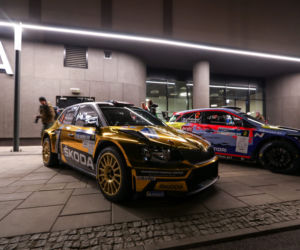 Złota Skoda Fabia R5 zespołu rajdowego Miko Marczyk Motorsport