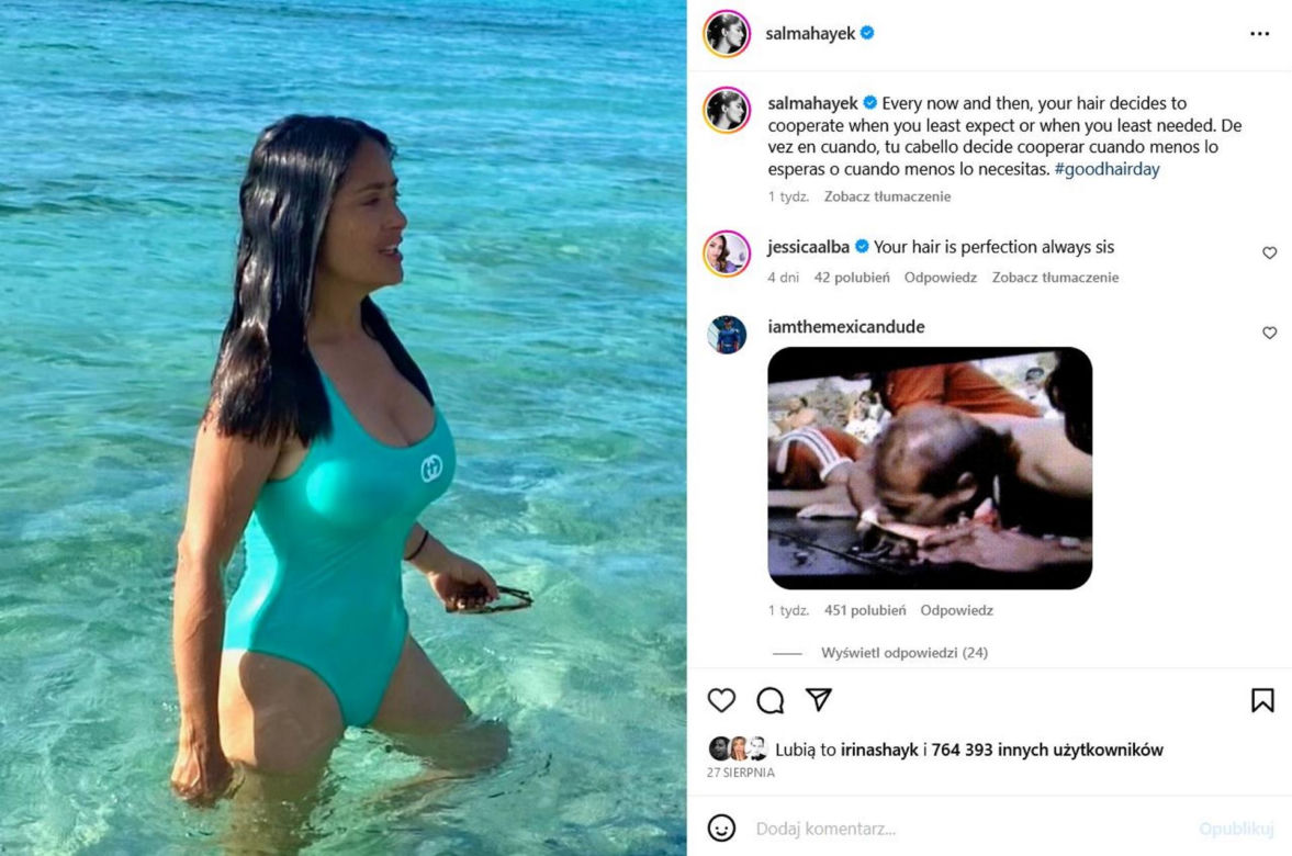 Szok! Salma Hayek kończy 57 lat. Nowe zdjęcie jest tym najgorętszym