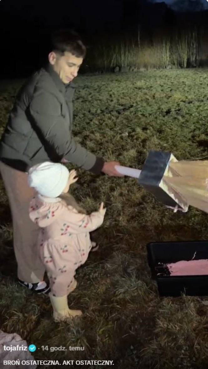 Friz z córką na straszeniu dzików