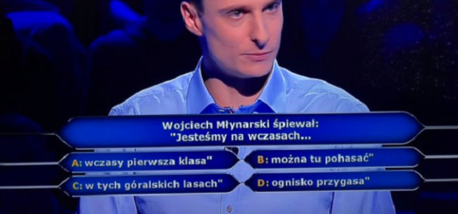 Milionerzy: 'Jesteśmy na wczasach ....' Potrafisz dokończyć tekst piosenki? 