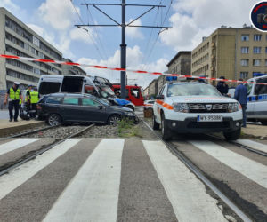Wypadek na skrzyżowaniu Grójeckiej z Wawelską