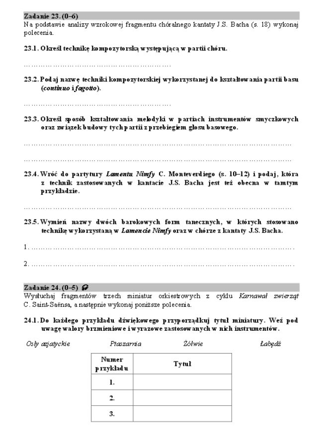 Historia muzyki matura