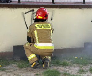 Pożar garażu podziemnego