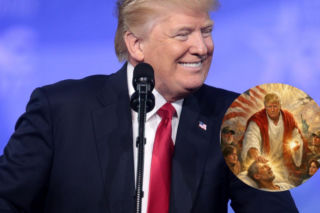 Zdjęcie Donalda Trumpa jako Jezusa wzbudziło ogromny skandal. Znany gitarzysta ostro do katolickich zwolenników prezydenta