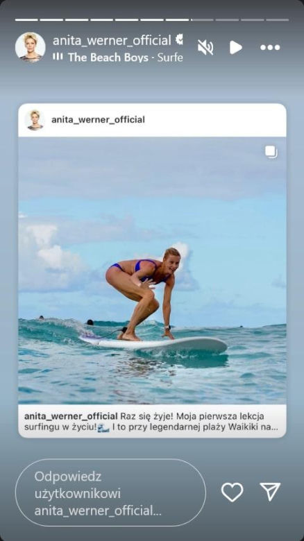 Hawaje, bikini i fale! Anita Werner zaskoczyła odważnym hobby
