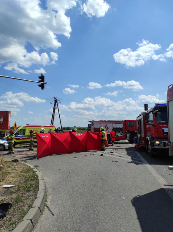 Palmiry wypadek z udziałem motocykla i osobówki